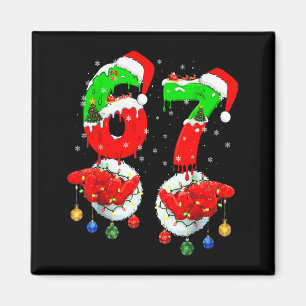 Lustige Sechs Sieben 67 Meme 6 7 Weihnachten Santa Magnet