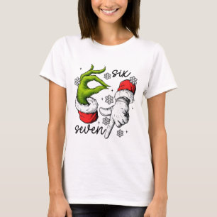 Lustige Sechs Sieben 67 Meme 6 7 Weihnachtselfen H T-Shirt