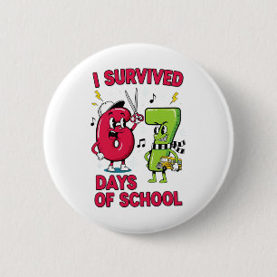 Lustige Sechs Sieben 67 Schul-Meme-Nummern Lehrer Button
