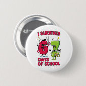 Lustige Sechs Sieben 67 Schul-Meme-Nummern Lehrer Button (Vorne & Hinten)