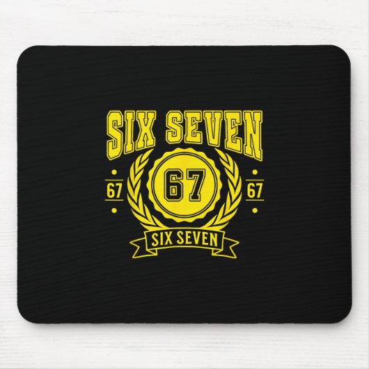 Lustige Sechs Sieben 6 7 67 Meme Gen Alpha Slang J Mousepad (Vorne)