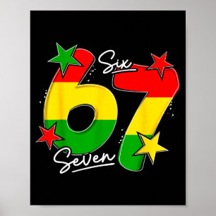 Lustige Sechs Sieben 6-7 Afroamerikanische Schwarz Poster