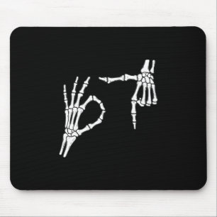Lustige Sechs Sieben 6 7 Meme 67 Skelett Hand Hall Mousepad