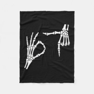 Lustige Sechs Sieben 6 7 Meme 67 Skeletthand Hallo Fleecedecke