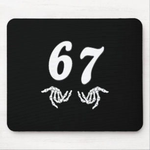 Lustige Sechs Sieben 6 7 Meme 67 Skeletthand Hallo Mousepad