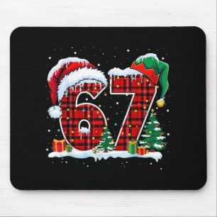 Lustige Sechs Sieben 6 7 Meme 67 Weihnachten Rot K Mousepad