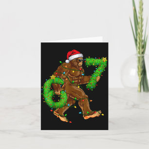 Lustige Sechs Sieben 6 7 Meme Bigfoot Weihnachts-S Karte