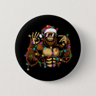 Lustige Sechs Sieben 6 7 Meme Bigfoot Weihnachtsli Button