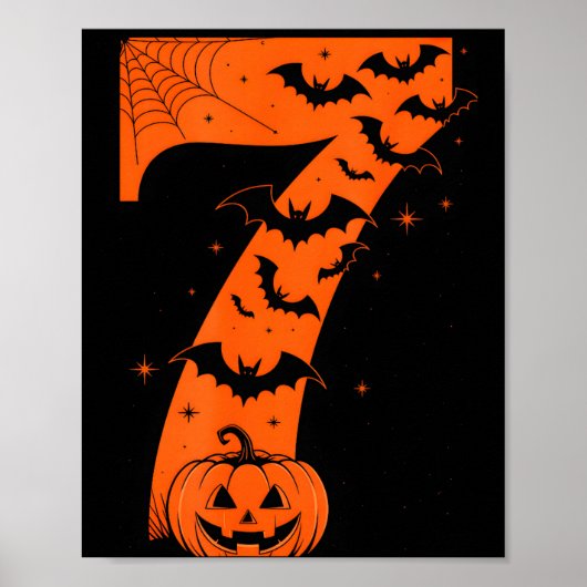 Lustige Sechs Sieben 6 7 Meme Design Paare Hallowe Poster (Vorne)