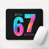 Lustige Sechs Sieben 6 7 Meme Gen Alpha Slang 67 K Mousepad (Mit Mouse)