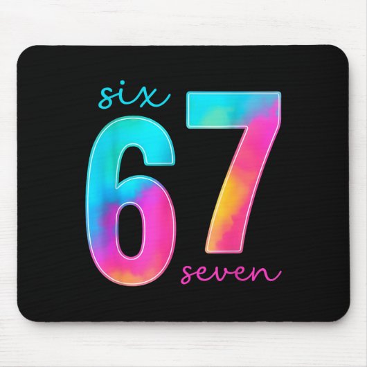 Lustige Sechs Sieben 6 7 Meme Gen Alpha Slang 67 K Mousepad (Vorne)