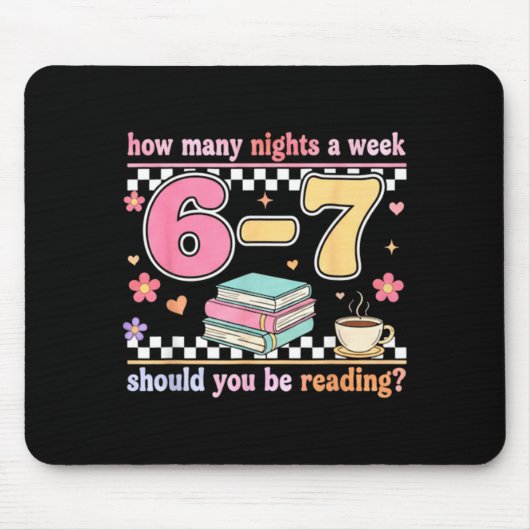 Lustige Sechs Sieben 6 7 Meme Lehrer Design Lesen Mousepad (Vorne)