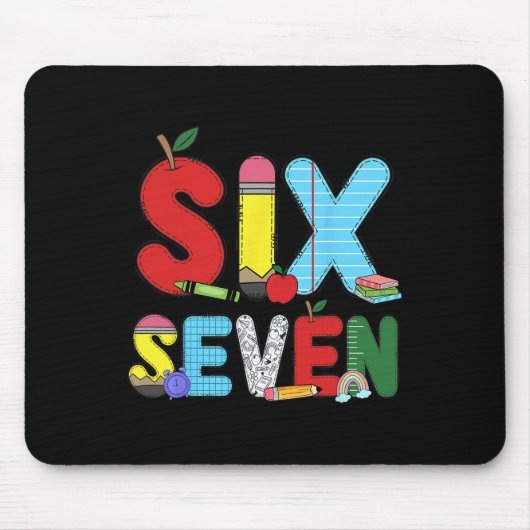 Lustige Sechs Sieben 6 7 Meme-Shirts Lehrer Kinder Mousepad (Vorne)