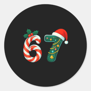 Lustige Sechs Sieben 6 7 Meme Weihnachten Familie Runder Aufkleber