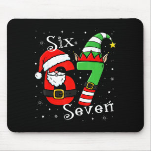 Lustige Sechs Sieben 6 7 Meme Weihnachten Santa El Mousepad