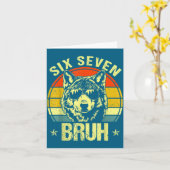 Lustige Sechs Sieben Bruh 6 7 Wolf Meme Kinder Jun Karte (Gelbe Blume)