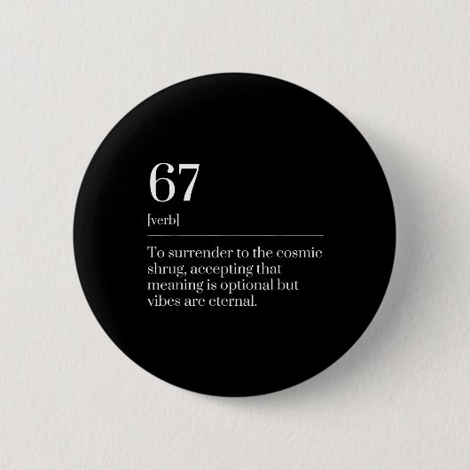 Lustige Sechs Sieben Zahl 67 Meme Wörterbuch Defin Button (Vorderseite)