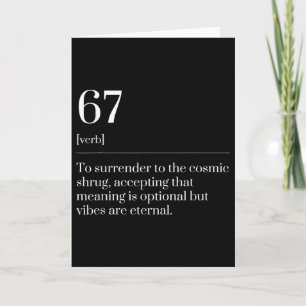 Lustige Sechs Sieben Zahl 67 Meme Wörterbuch Defin Karte
