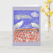 Lustige Seemöwe-Cartoon-alles- Gute zum Karte (Gelbe Blume)