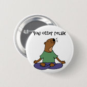 Lustige Seeotter-Yoga-Grafik Button (Vorne & Hinten)