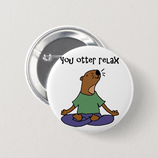 Lustige Seeotter-Yoga-Grafik Button (Vorne & Hinten)