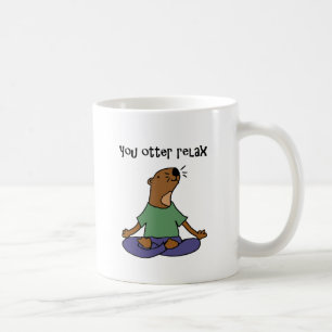 Lustige Seeotter-Yoga-Grafik Kaffeetasse