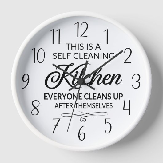 lustige Selbstputzkunst Uhr (Vorderseite)