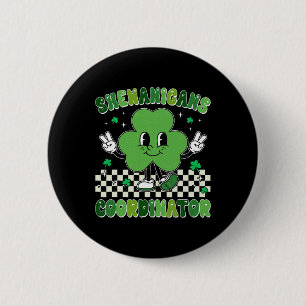 Lustige Shenanigans-Squad-Lehrer Retro St. Patrick Button