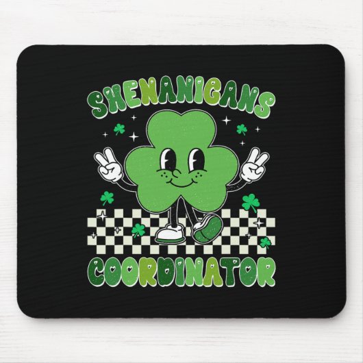 Lustige Shenanigans-Squad-Lehrer Retro St. Patrick Mousepad (Vorne)