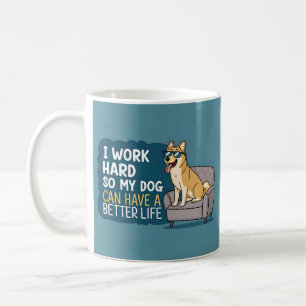 Lustige Shiba-Inu-Hund-Zitat-Couch-Illustration Kaffeetasse