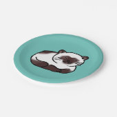 lustige siamische Katze Pappteller (Schrägansicht)