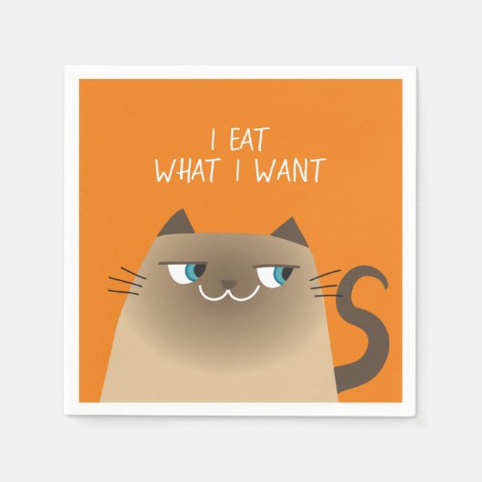 Lustige Siamkatze Serviette (Vorderseite)
