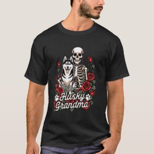 Lustige Sibirische Husky-Mutter Skelett Hundemutte T-Shirt