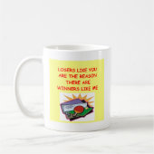 lustige Sieger und Verliererwitz Kaffeetasse (Links)