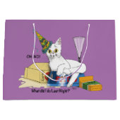 Lustige Silvesterfolgen Weiße Katze Große Geschenktüte (Vorderseite)