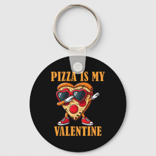 Lustige Single-Pizza-Scheibe Dabbing Valentinstag  Schlüsselanhänger