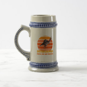 Lustige Sistersaurus Dino-Schwester Humor Design Bierglas
