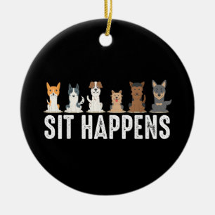 Lustige Situationen passieren Coole sitzende Hunde Keramik Ornament