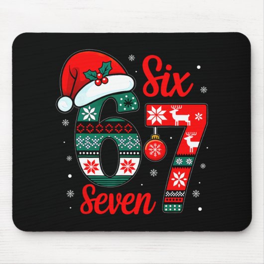 Lustige Six Seven 67 Meme 6 7 Weihnachts-Pyjamas M Mousepad (Vorne)