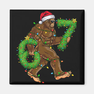 Lustige Six Seven 6 7 Meme Bigfoot Weihnachtsshirt Magnet