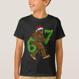 Lustige Six Seven 6 7 Meme Bigfoot Weihnachtsshirt T-Shirt