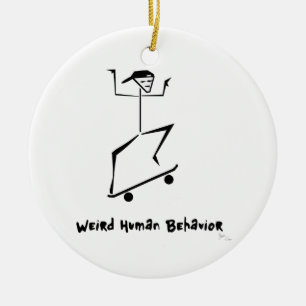 Lustige Skate-Brett-Weihnachtsverzierung Keramikornament