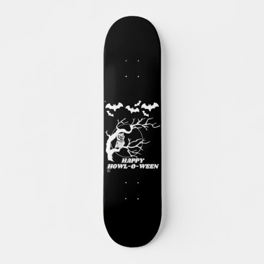lustige Skateboard "HAPPY HOWL-O-WEEN" (Vorne)