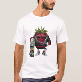 Lustige Skateboarderbeere coole Erdbeere T-Shirt