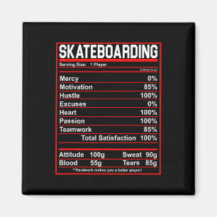 Lustige Skateboarding-Ernährungsfakten Skate Board Magnet