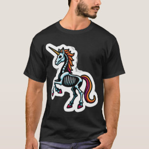 Lustige Skelett-Einhorn-Liebhaber Gruseliges Hallo T-Shirt