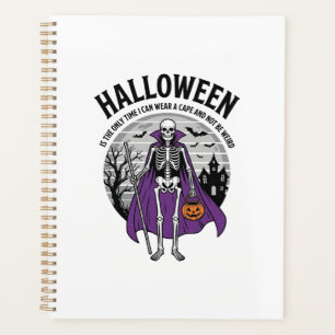 Lustige Skelett Halloween-Umhang-Zitat Vintage-Des Planer