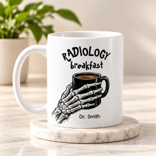 Lustige Skelett-Hand Radiologie Frühstück Custom Kaffeetasse