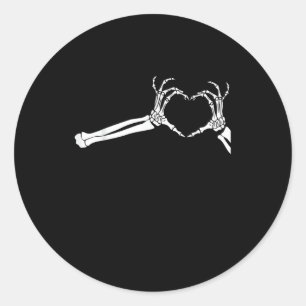 Lustige Skelett-Herz-Hände Halloween-Kostüm Runder Aufkleber