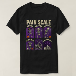 Lustige Skelett-Schmerzskala Kein Schmerz. Hallowe T-Shirt